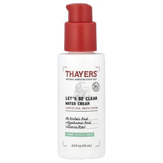 Thayers, Let's Be Clear Water Cream, senza profumo, 75 ml