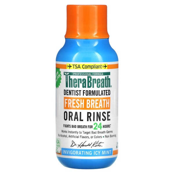 TheraBreath, フレッシュブレスオーラルリンス、爽快なアイシーミント味、88.7ml（3液量オンス）