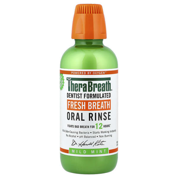 TheraBreath, 清新口氣漱口水，淡味薄荷，16 液量盎司（473 毫升）