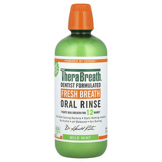 TheraBreath, Enxaguante Bucal para um Hálito Fresco, Menta Suave, 1 l (33,8 fl oz)