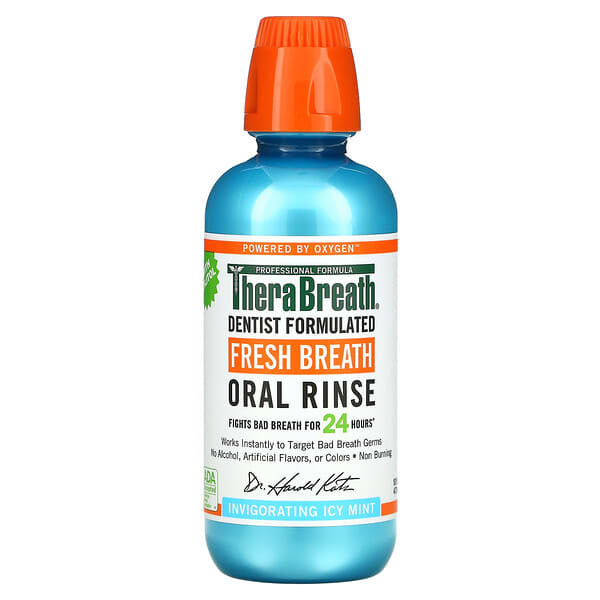 TheraBreath, フレッシュブレス オーラルリンス, インビゴレーティング・アイシーミントフレーバー, 16 液量オンス (473 ml)