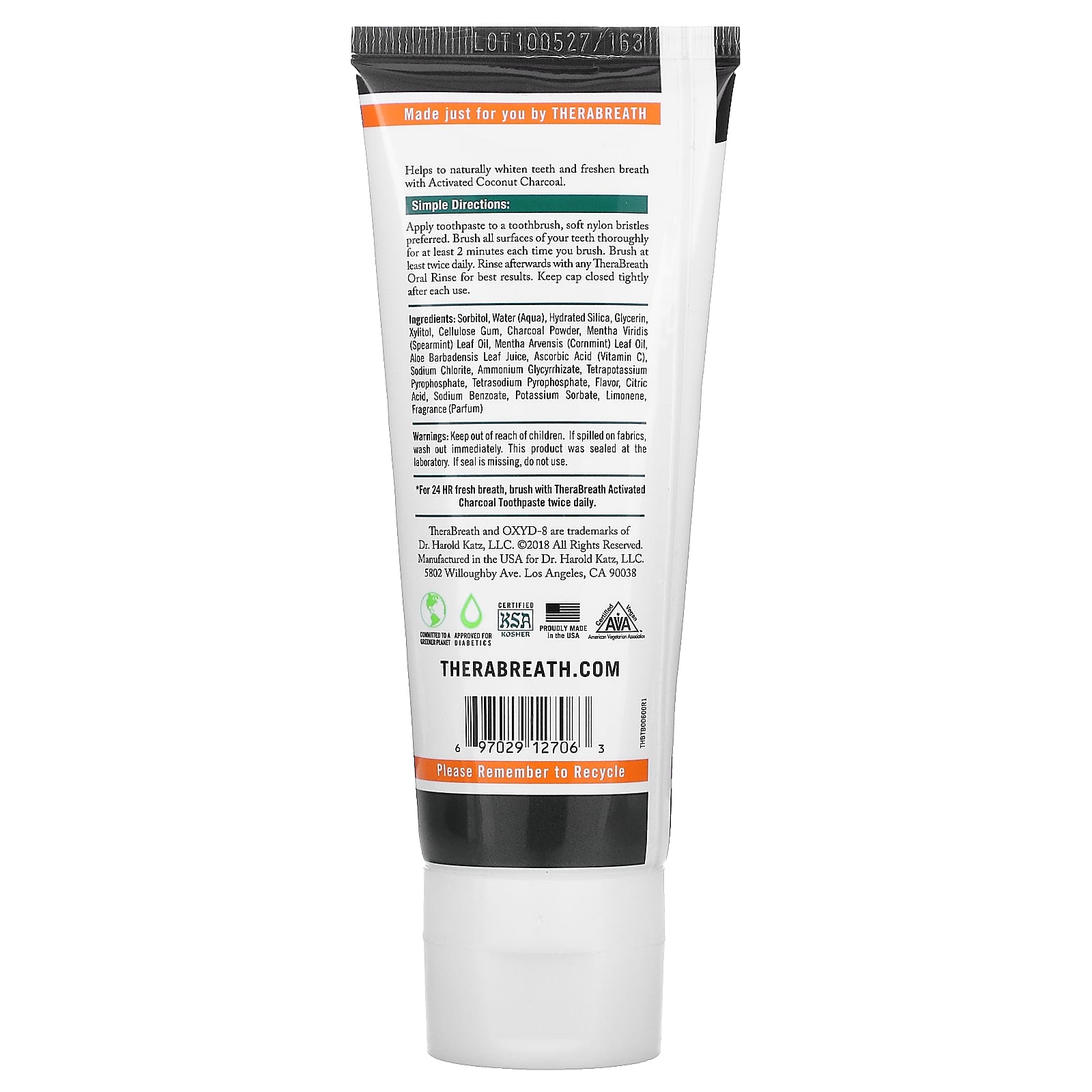 therabreath charcoal toothpaste