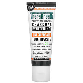 TheraBreath, Charcoal Whitening + Fresh Breath Toothpaste, Midnight Mint, 3.5 oz (100 g)