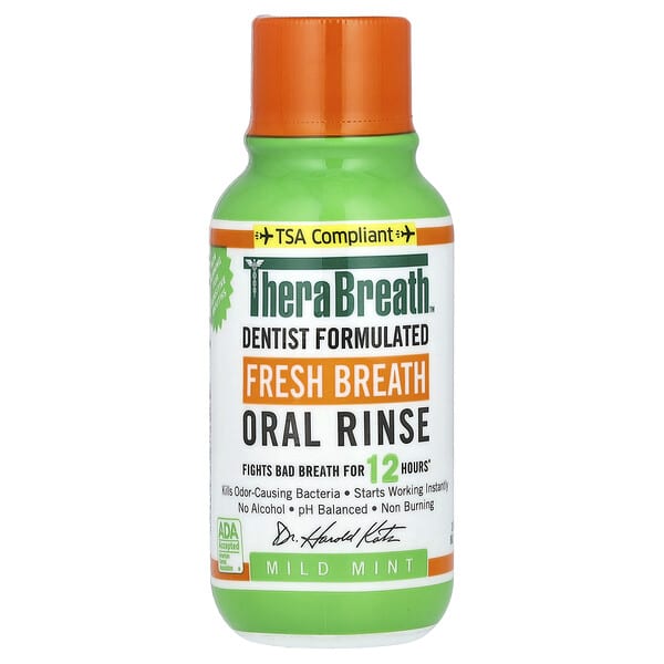 TheraBreath, 프레쉬 브레스 오랄 린스, 부드러운 민트 향, 88.7ml(3fl oz)
