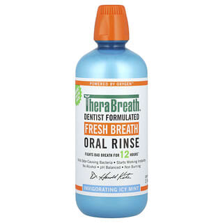 TheraBreath, Fresh Breath Oral Rinse, Mundspülung für frischen Atem, Invigorating Icy Mint, Mundspülung für frischen Atem, Erfrischende, kühle Minze, 1 l (33,8 fl. oz.)