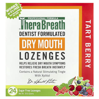 TheraBreath, Dry Mouth Lozenges, Lutschtabletten gegen Mundtrockenheit, saure Beeren, 24 zuckerfreie Lutschtabletten