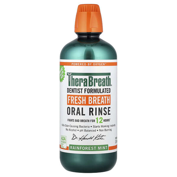 TheraBreath, Enjuague bucal para un aliento fresco, Menta tropical, 1 l (33,8 oz. líq.)
