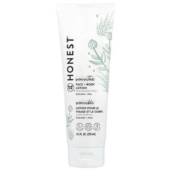 The Honest Company, 민감성, 페이스 및 바디 로션, 무향, 250ml(8.5fl oz)
