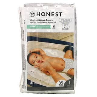 The Honest Company, 誠實尿布，1 碼，8-14 磅，熊貓，35 片