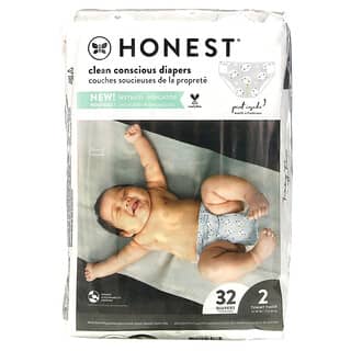 The Honest Company, Honest 기저귀, 사이즈 2, 12~18파운드, 판다 무늬, 32개입
