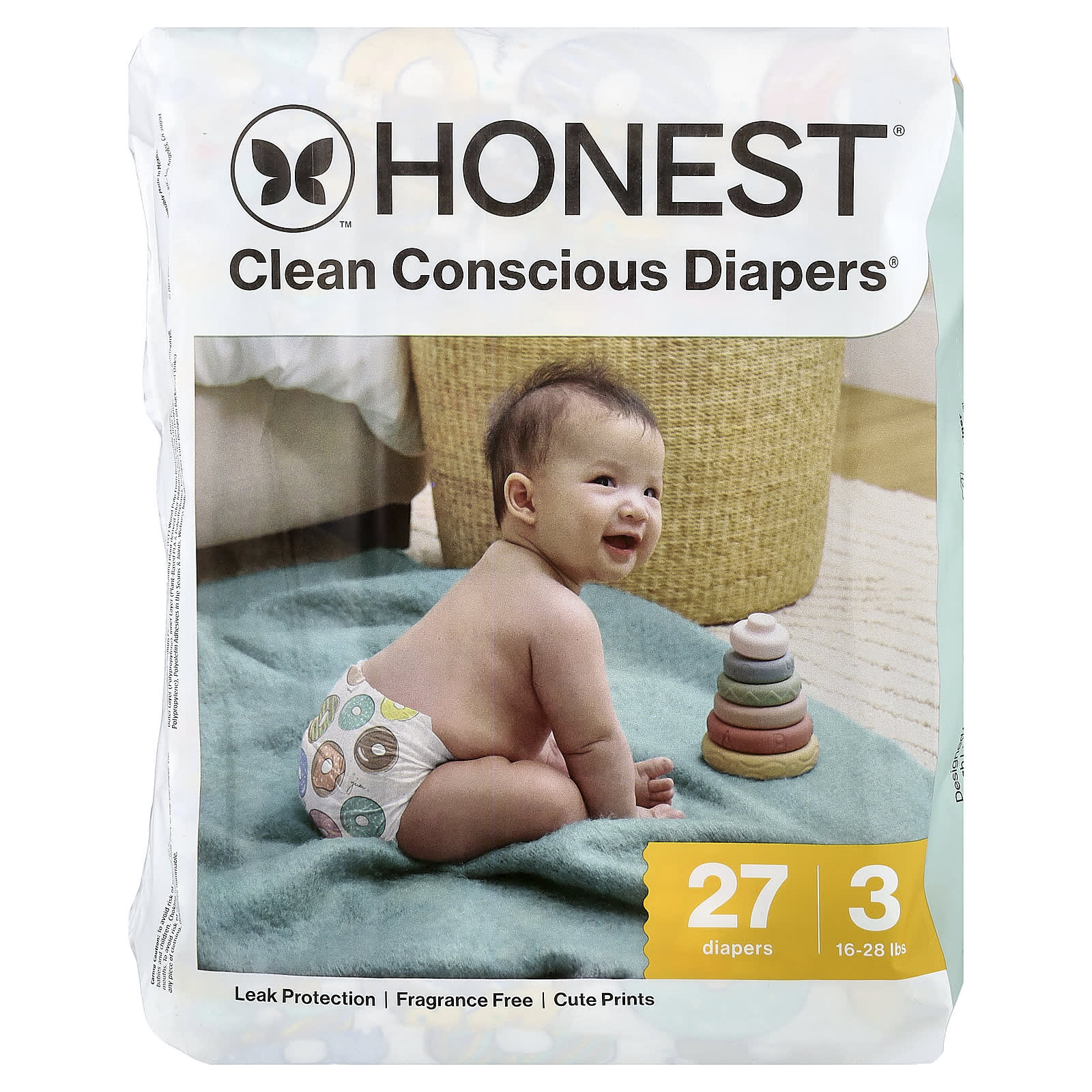 Honest（オネスト）おむつ、サイズ3、16～28ポンド（7.3～12.7kg