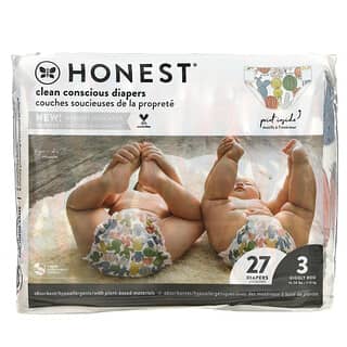 The Honest Company, حفاضات Honest، مقاس 3، 16-28 رطلًا، صبار، 27 حفاضة