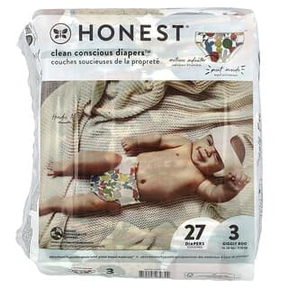 The Honest Company, Honnêtement Couches, Taille 3, 16 à 28 livres, Cactus, 27 Couches