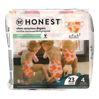The Honest Company, Honest, подгузники, размер 4, 10–16,7 кг (22–37 фунтов), персик, 23 подгузника