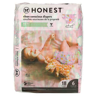 The Honest Company, Honest Diapers, Size 6, 35+ lbs, Sky's The Limit, 18 Diapers