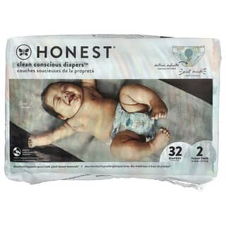 The Honest Company, Clean Conscious Diapers™, 사이즈 2, 12~18lbs, 무엇보다도 기저귀 32개