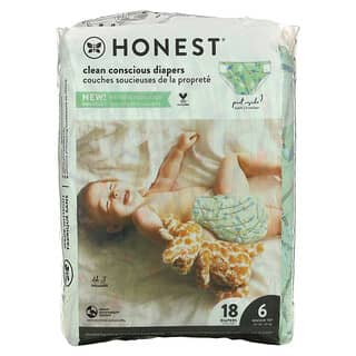 The Honest Company, Honest Diapers, размер 6, 35+ фунтов, This Way That Way, 18 подгузников
