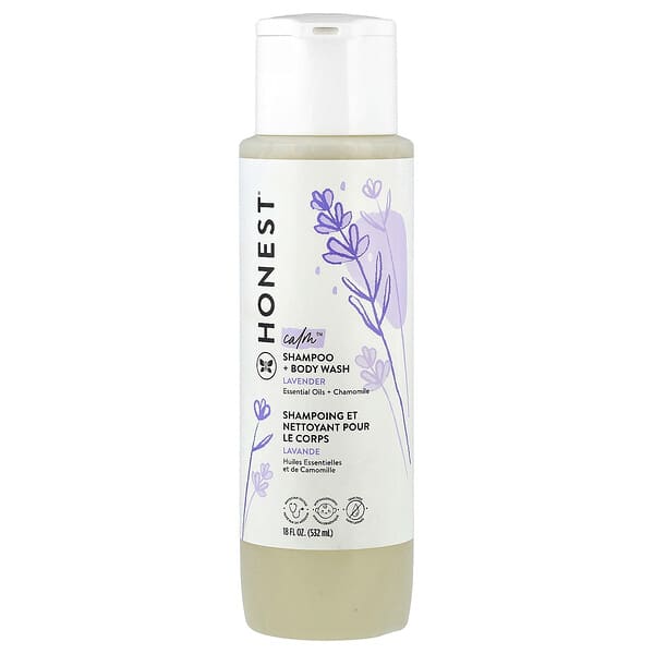 The Honest Company, Calm™, 샴푸 + 바디 워시, 라벤더, 532ml(18fl oz)