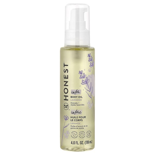 The Honest Company, 캄 바디 오일, 라벤더, 118ml(4fl oz)