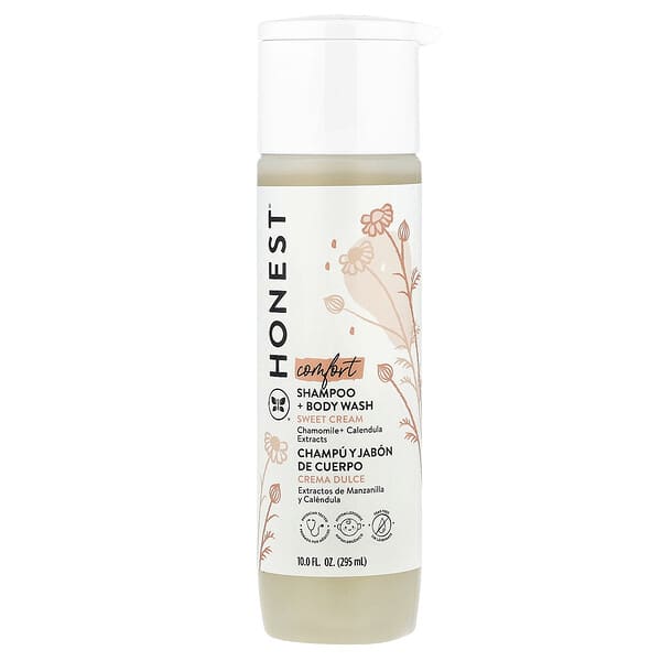 The Honest Company, 컴포트, 샴푸 + 바디 워시, 스위트 크림, 295ml(10fl oz)