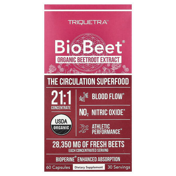 Triquetra Health, BioBeet®, Organic Beetroot Extract, 60 Capsules — product photo 1