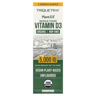 Triquetra Health, Plant-D3® Organic Whole Food Vitamin D3, Unflavored, 1 fl oz (30 ml)