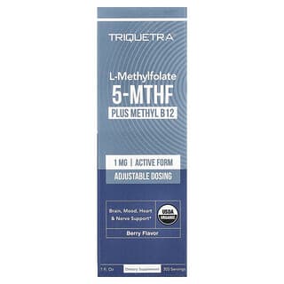 Triquetra Health, L-метилфолат 5-MTHF с метилом B12, ягода, 1 жидк. унция