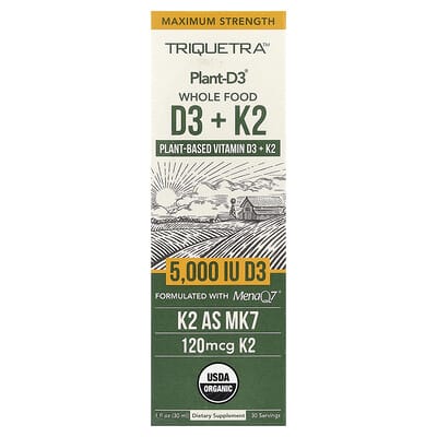 Triquetra Health, Plant-D3® Whole Food D3+ K2, 1 fl oz (30 ml)