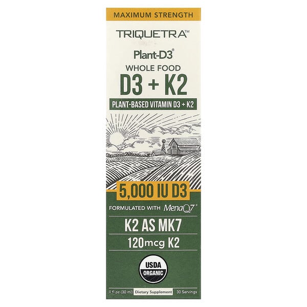Plant-D3® Whole Food D3+ K2, 5000 IU, 1 fl oz (30 ml)