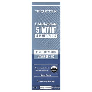 Triquetra Health, L-Methylfolate 5-MTHF Plus Methyl B12, Berry, 1 fl oz