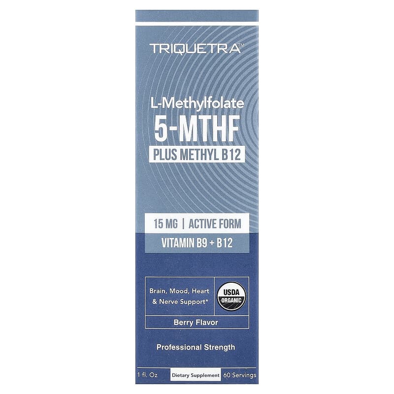 L-Methylfolate 5-MTHF Plus Methyl B12, Berry, 1 fl oz