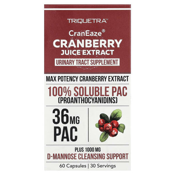 Triquetra Health CranEaze®, Cranberry Juice Extract, 60 Capsules