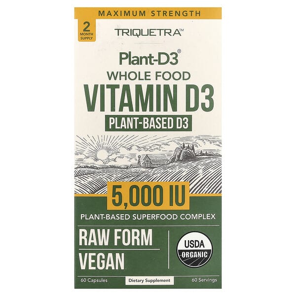 Triquetra Health, Plant-D3® Whole Food Vitamin D3, 60 Capsules — product photo 1