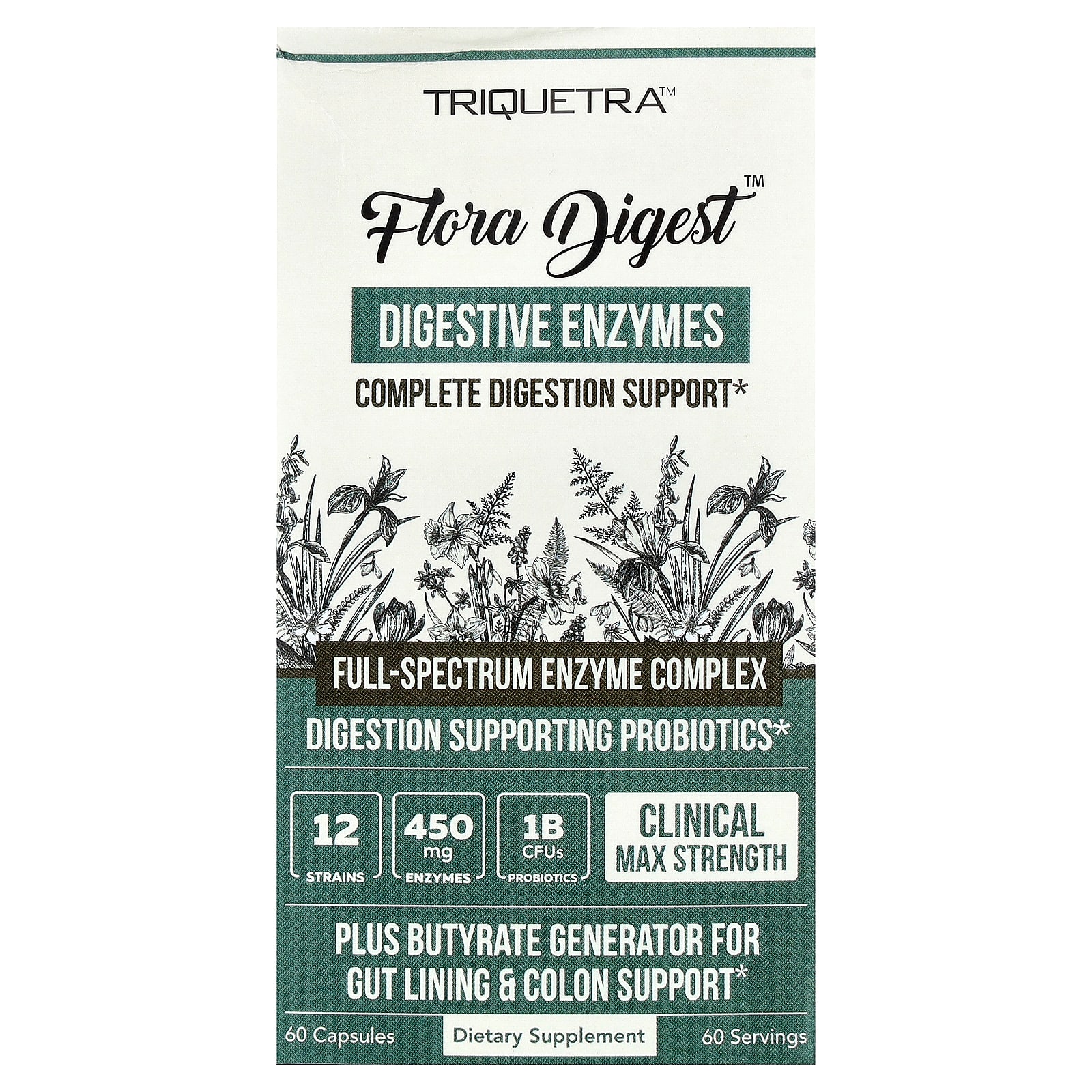 Flora Digest™ Digestive Enzymes, 60 Capsules