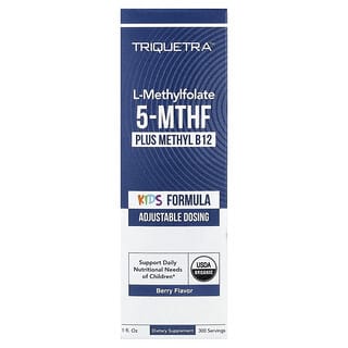 Triquetra Health, Barn, L-metylfolat 5-MTHF plus metyl B12, bär, 30 ml