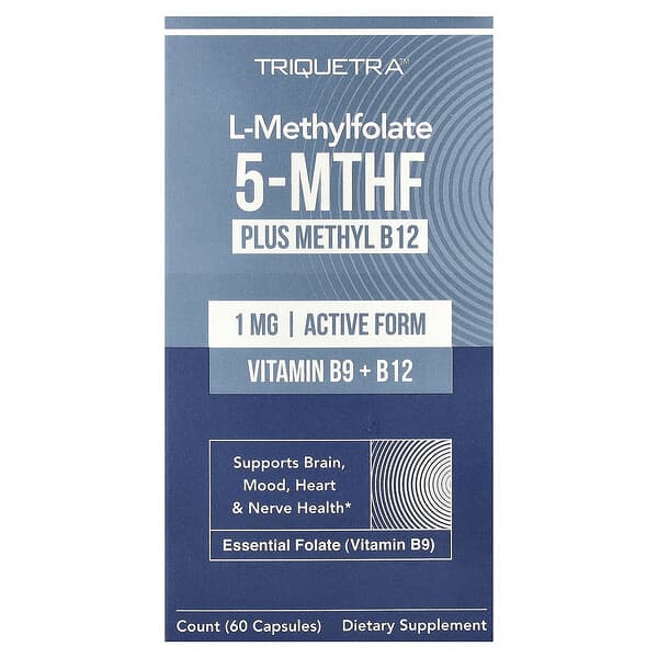 Triquetra, L-Methylfolate 5 MTHF Plus Methyl B-12, 60 Capsules