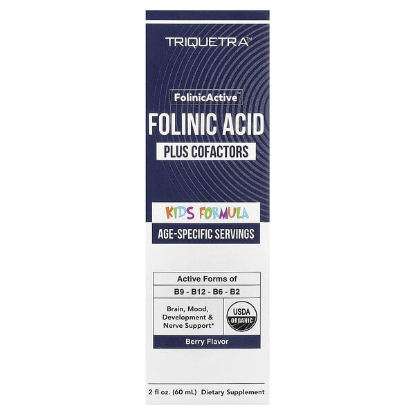 Triquetra Health, Folinic Active™ Plus Cofactors, Kids Formula, Berry, 2 fl oz (60 ml) — product photo 1