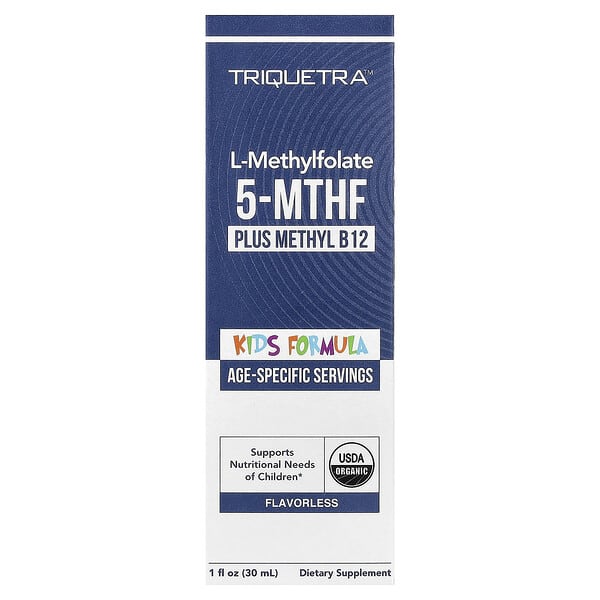 Triquetra Health, L-Methylfolate 5-MTHF Plus Methyl B12, Kids Formula, Flavorless, 1 fl oz (30 ml) — product photo 1