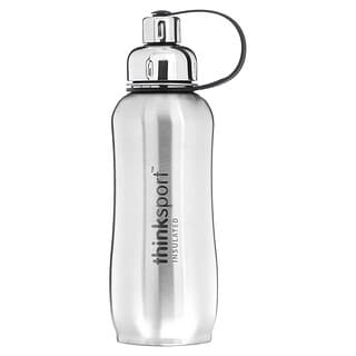 think, Thinksport, Insulated Sports Bottle, Silver, 25 oz (750 ml)