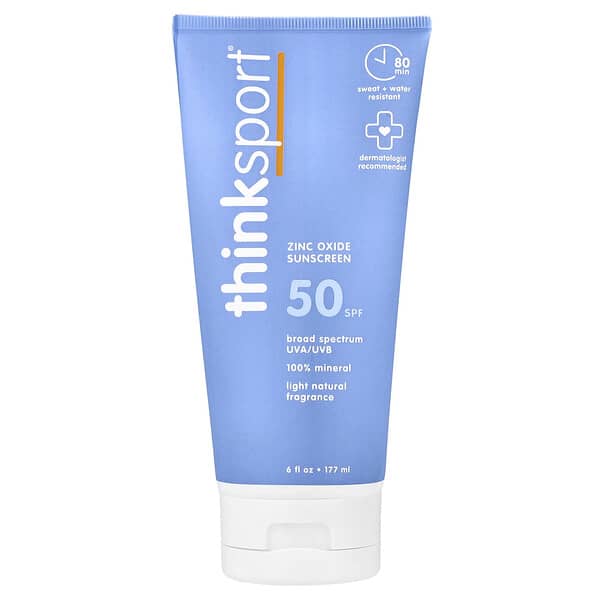 think, Thinksport, Zinc Oxide Sunscreen, SPF 50, 6 fl oz (177 ml)