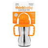 Thinkbaby, Thinkster of Steel, стальная бутылочка, оранжевая, бутылочка с 1 соломинкой, 290 мл (10 унций)