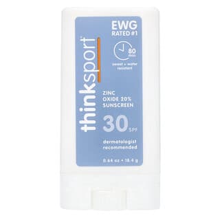 think, Thinksport, Zinc Oxide Sunscreen Stick, SPF 30, 0.64 oz (18.4 g)