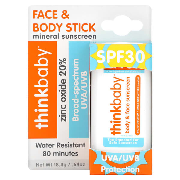 think, Thinkbaby, Face & Body Mineral Sunscreen Stick, SPF 30, 0.64 oz (18.4 g)