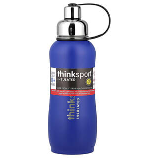 think, Denksport, Isolierte Sportflasche, Blau, 25 oz (750 ml)