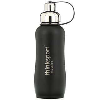 think, Thinksport, Insulated Sports Bottle, Black, 25 oz (750 ml)