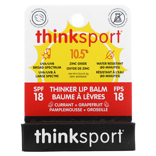 think, Thinksport, Thinker Lip Balm, SPF 18, Currant + Grapefruit, 0.15 oz (4.2 g)