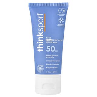 think, Thinksport®, Face Clear Zinc 23.4% Sunscreen, SPF 50, 2 fl oz (59 ml)