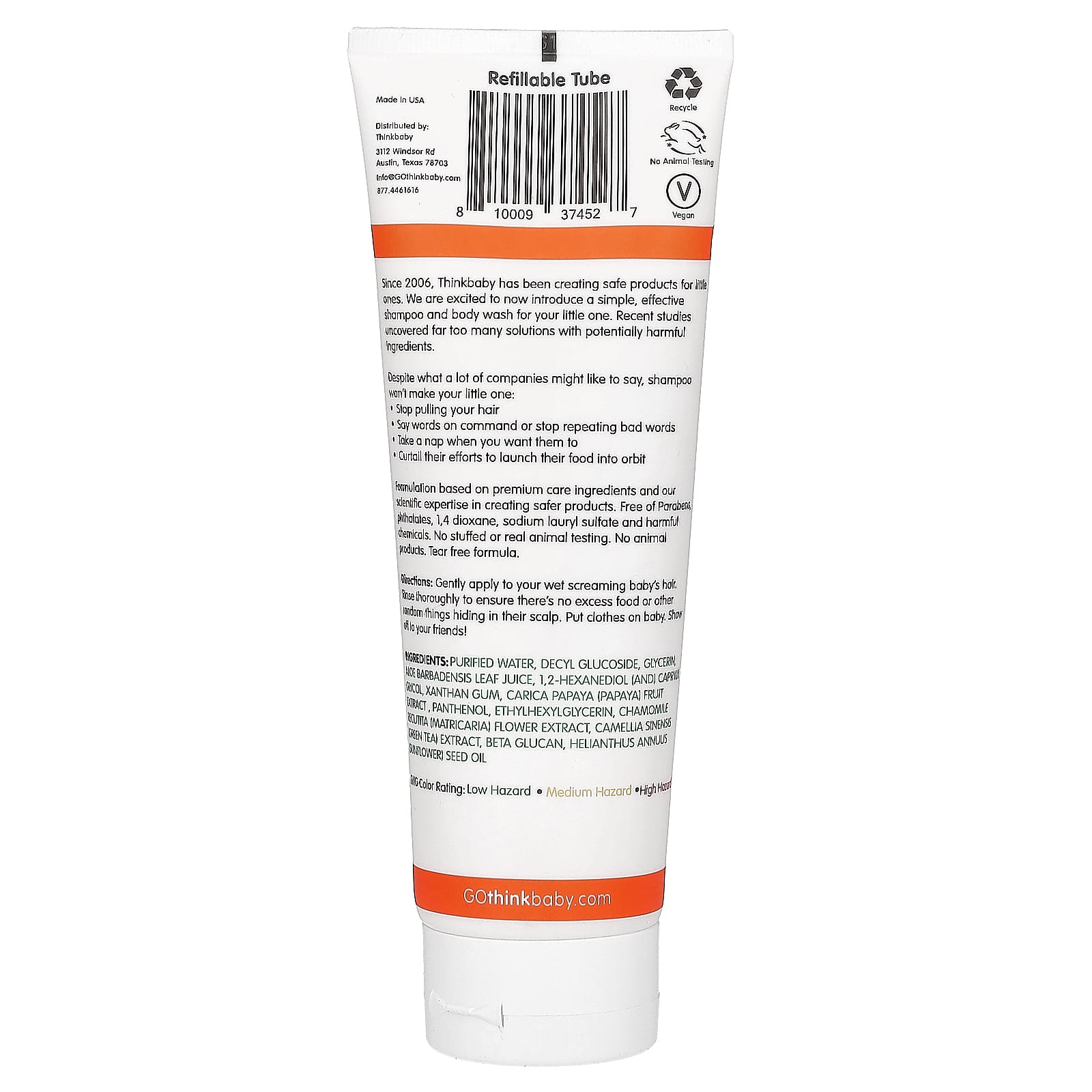 think, Thinkbaby, Baby Shampoo & Body Wash, 8 oz (237 ml)