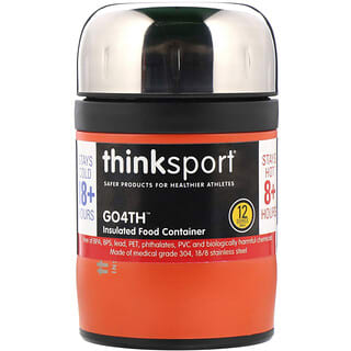 ثينك‏, Thinksport، GO4TH، وعاء طعام معزول، برتقالي، 12 أونصة (350 مل)