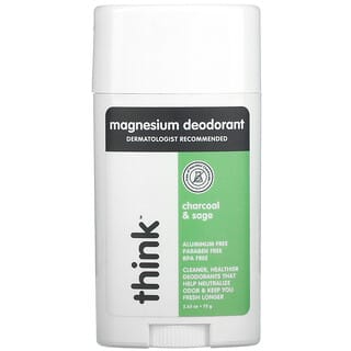 Think, Desodorante de Magnésio, Carvão Vegetal e Sálvia, 75 g (2,65 oz)